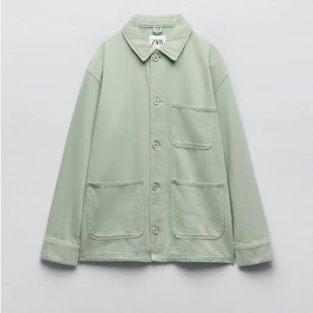 Zara Sage Green Oversized Jacket - Picture 4 of 6